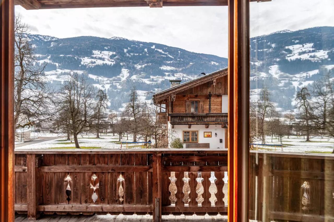 Ferienwohnung Platzhirsch Panorama View Balkon, Gartensauna, Garten, Grillplatz Stumm Exteriör bild