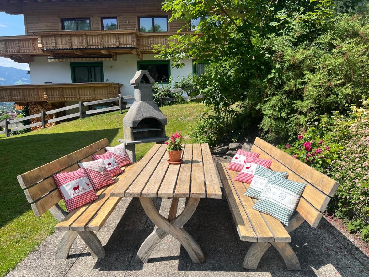 Ferienwohnung Platzhirsch Panorama View Balkon, Gartensauna, Garten, Grillplatz Stumm Exteriör bild