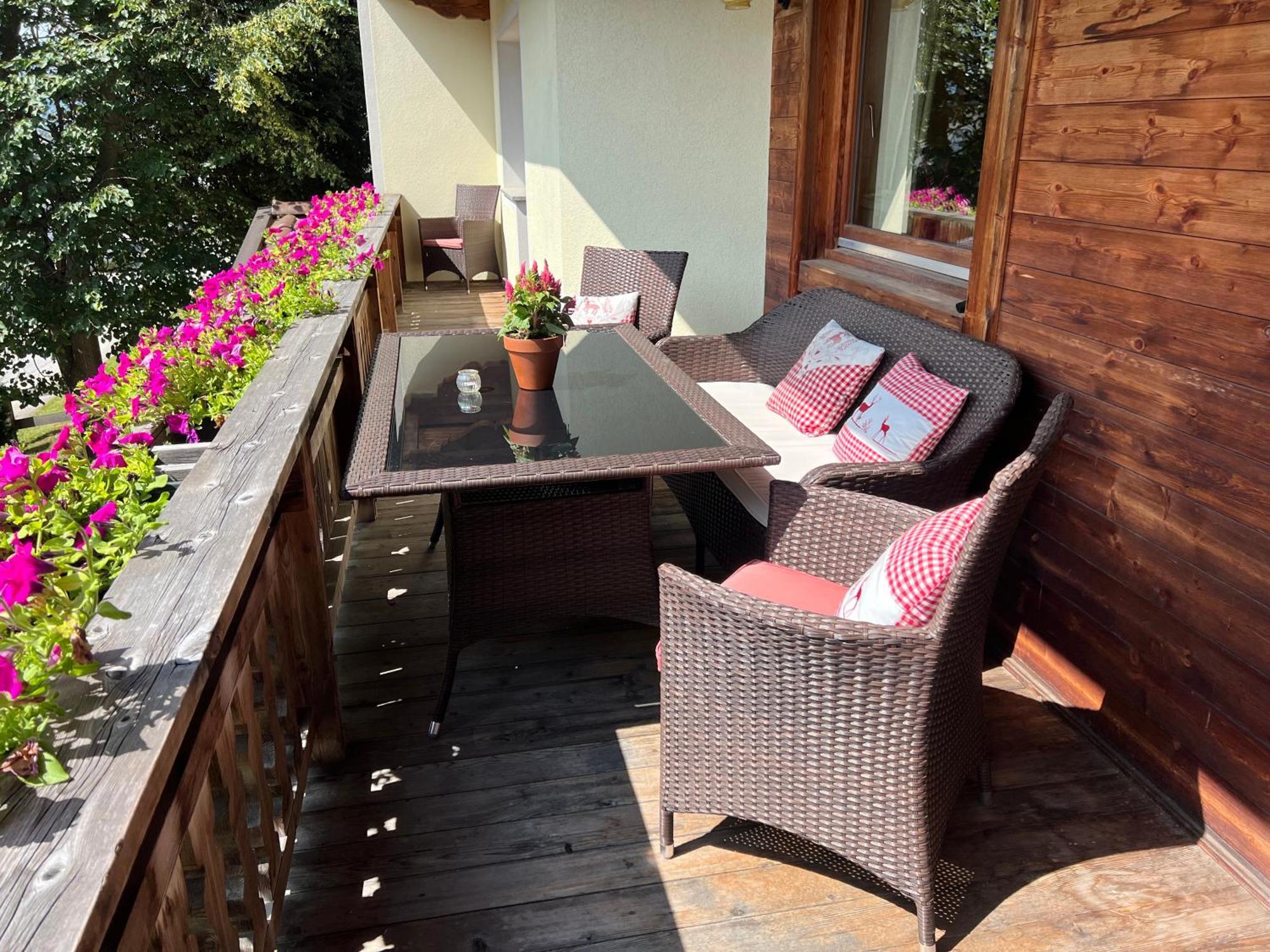 Ferienwohnung Platzhirsch Panorama View Balkon, Gartensauna, Garten, Grillplatz Stumm Exteriör bild